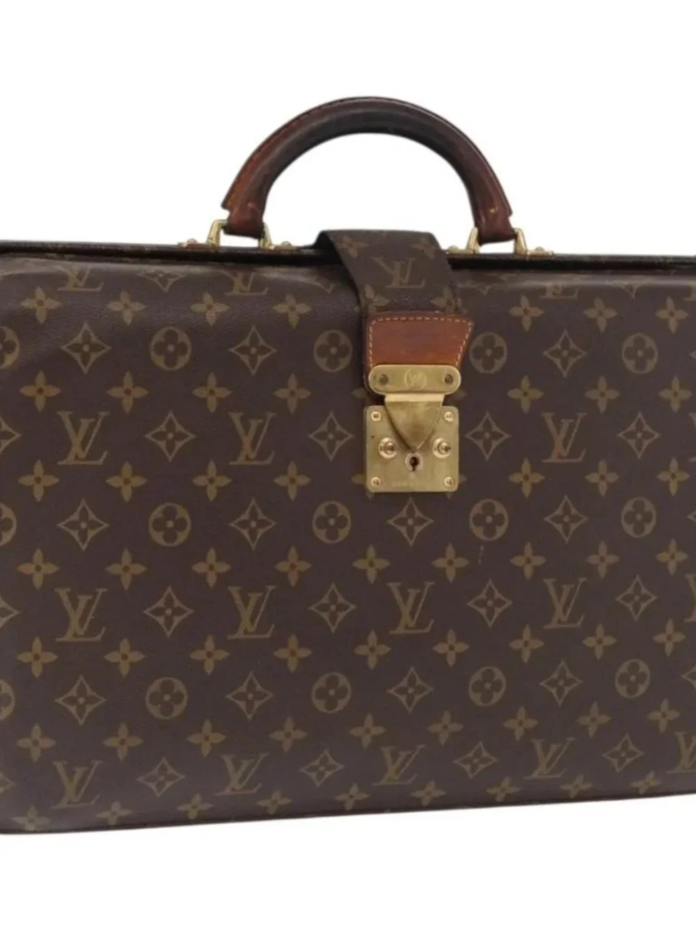 LOUIS VUITTON Monogram Serviette Fermoir Business Bag M53305 LV Auth bs32213